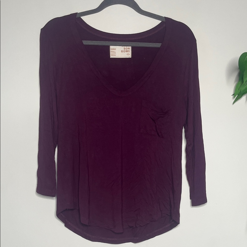 Jackson Rowe Deep Purple 3/4 Sleeve Tee